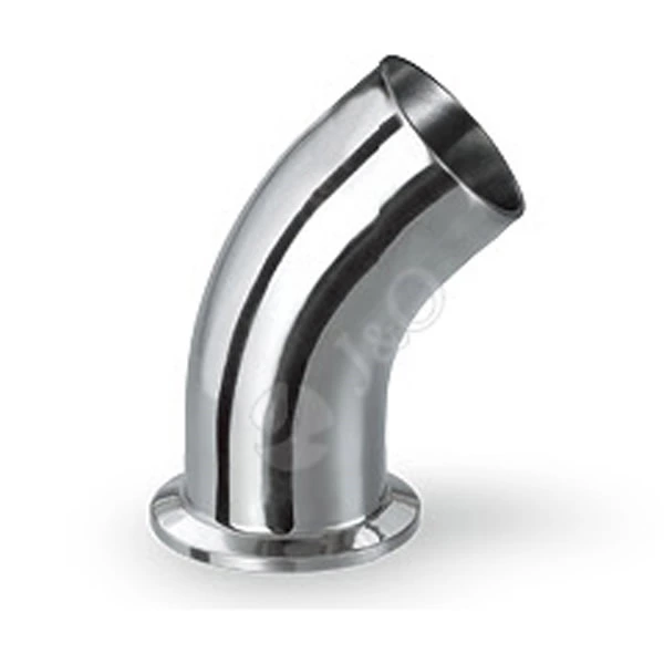 3A Stainless Steel 45 Degree Welded-Clamp Long Equal Elbow
