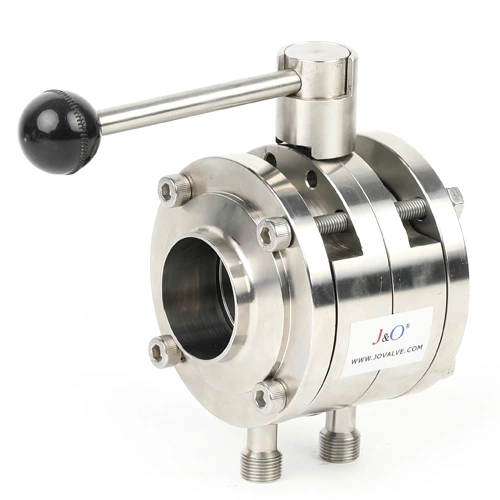 Mixing proof sanitary stainless steel butterfly valve