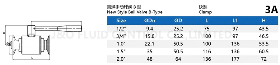 Direct to Chip Liquid Cooling Hygienic Stainless Steel 2-way Tri-Clamp Ball Valve