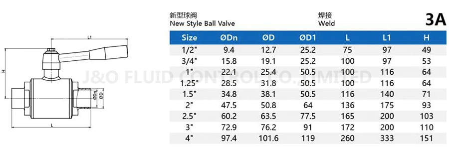 Water Cooling Liquid Data Center New Type Sanitary Stainless Steel Welding Ball Valve