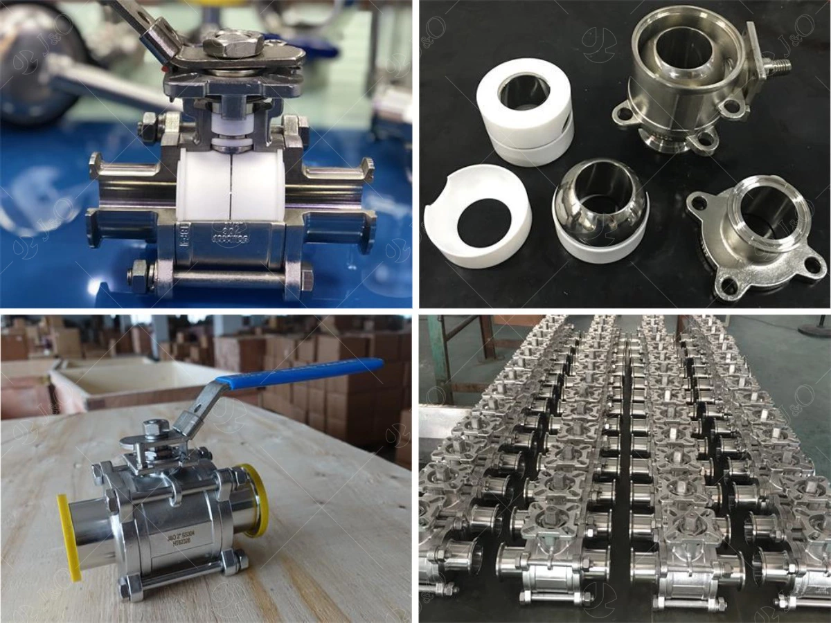 Liquid Cooling Water Leak Free Stainless Steel Hygienic Clamped Cavity Filled Seat FDA Three-Piece Ball Valve