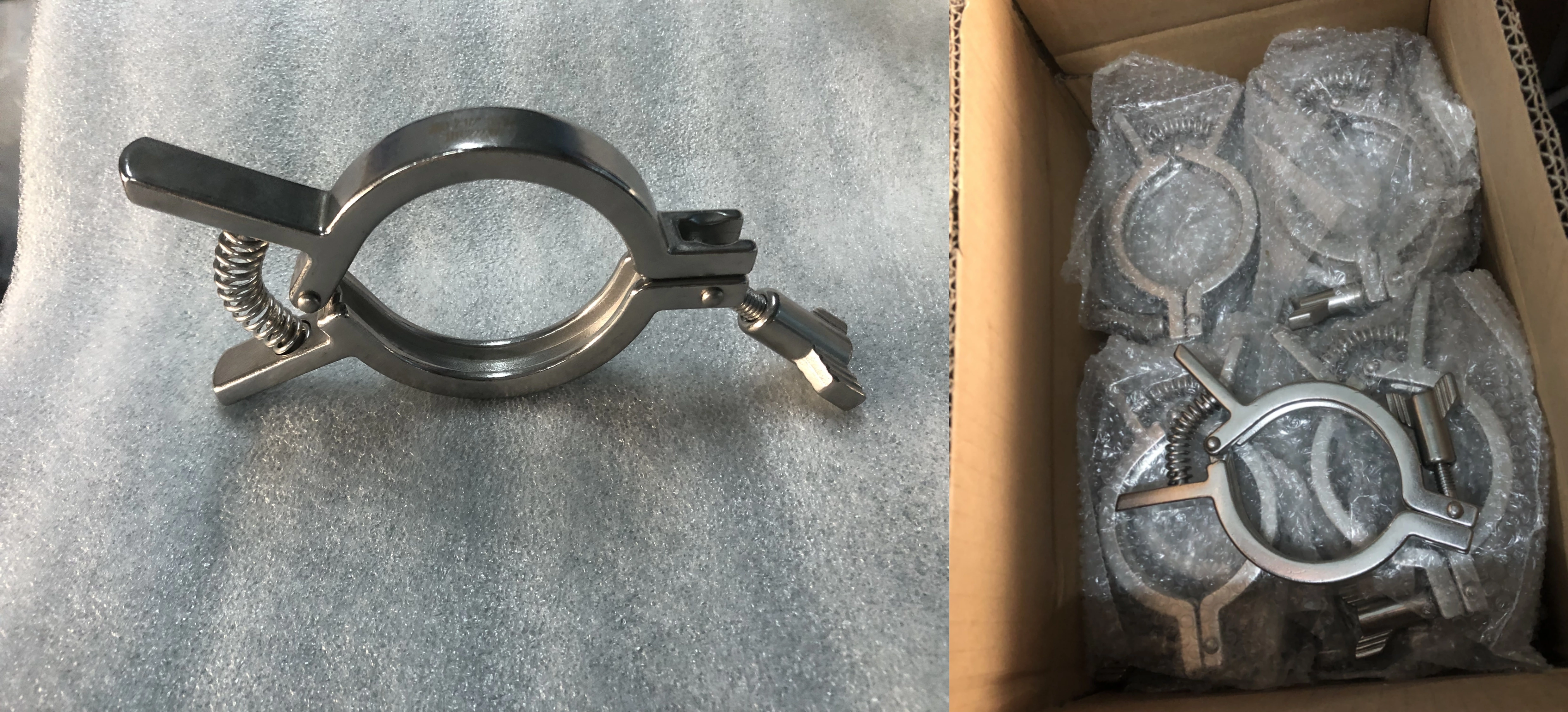 Shipping Pictures of 13MHHM-Q Single Pin Spring Squeeze Clamps