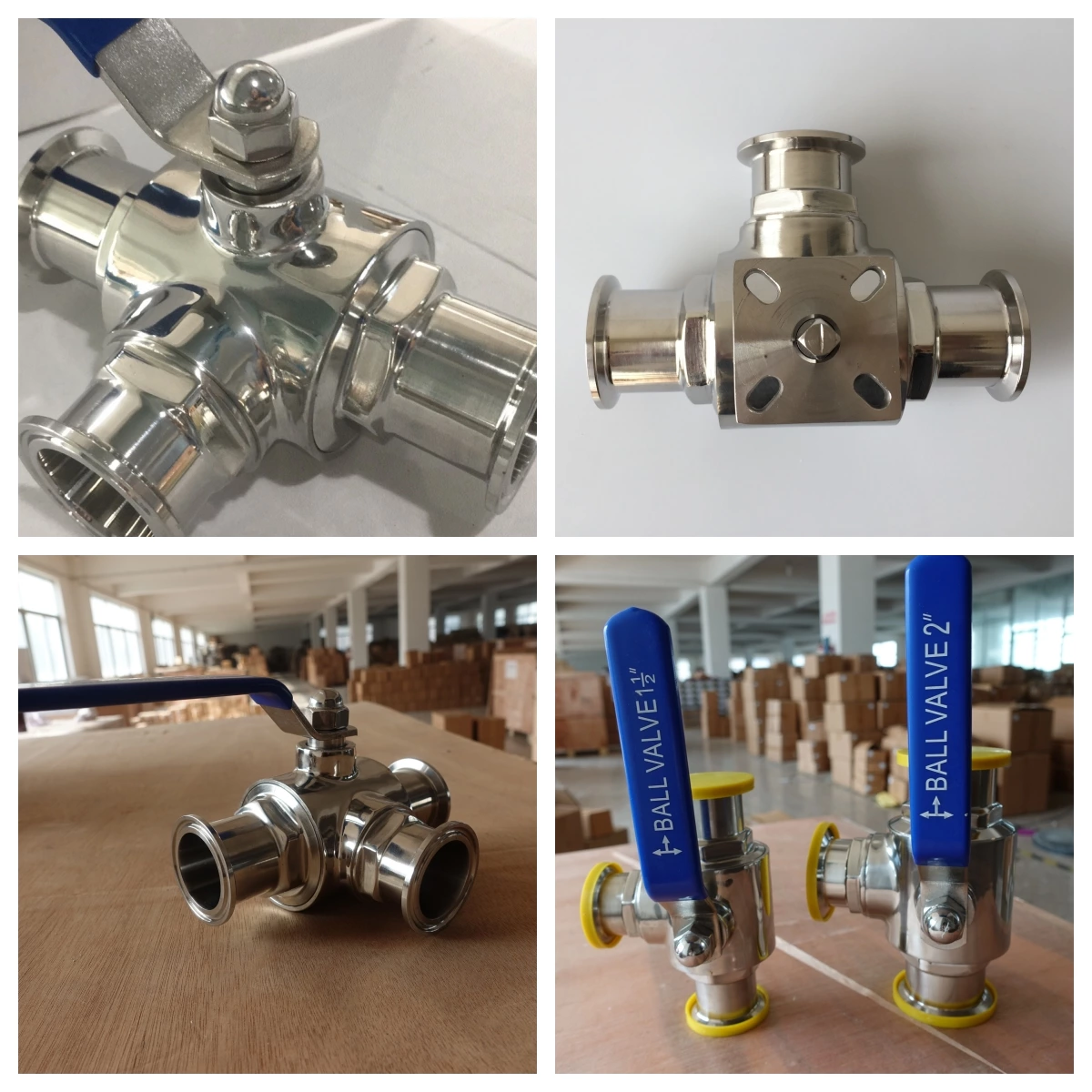Liquid Cooling System Designs Sanitary Stainless Steel Auto Three Way Clamped Fixed Ball Valve