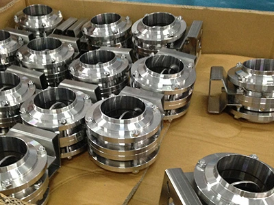 Liquid Water Cooling Data Center Hygienic Stainless Steel Three Piece Butterfly Valve