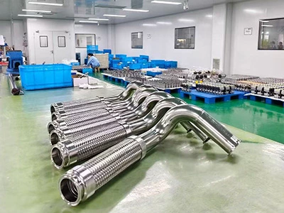 Water Cooling Liquid Data Center Stainless Steel Tri-clamp Braided Flexible Bellow Metal Hose With Ferrule End