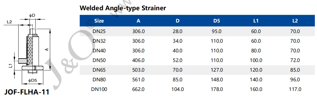 Stainless Steel Hygienic Cooling Water Data Center Butt Weld Angle Type Filter Strainer