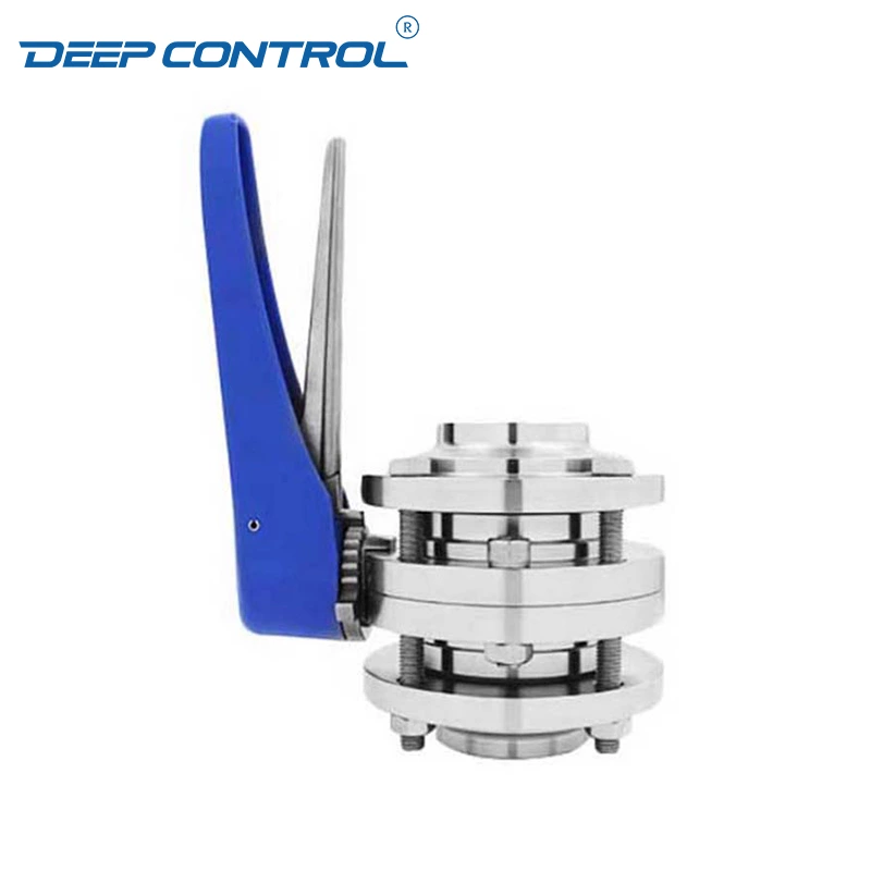 Cooling Water Valve Data Center Sanitary Stainless Steel Manual Weld 3PC Butterfly Valve With 12 Positions Plastic Handle