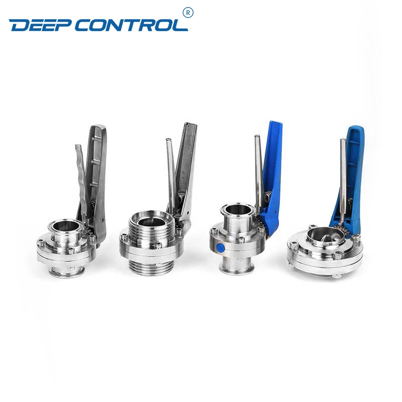 Data Center Cooling Water Leak Free Sanitary Stainless Steel Butterfly Valve With Gripper Handle
