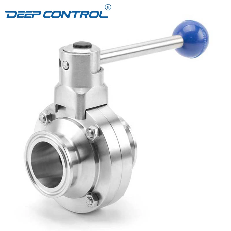 Liquid Cooling Water Design Data Center Hygienic Stainless Steel Tri-Clamp Butterfly Valve With Pull Handle