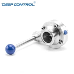 Liquid Cooling Water Design Data Center Hygienic Stainless Steel Tri-Clamp Butterfly Valve With Pull Handle