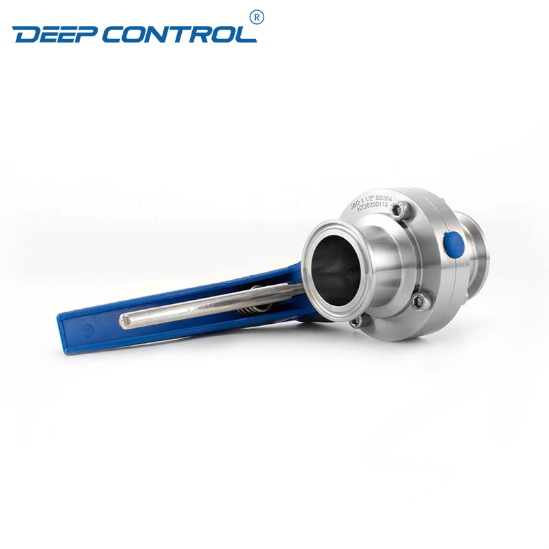 Cooling Water Energy Storage Sanitary Stainless Steel Tri-Clamp Butterfly Valve with Multi-Postion Gripper Handle