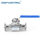 Zero Fluid Loss Water Cooling Liquid Data Center Hygienic Stainless Steel Tri-Clamp 3 Way Ball Valve