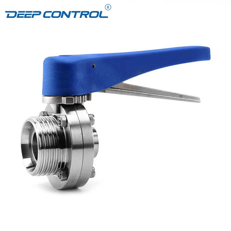 Direct to Chip Liquid Cooling Sanitary Stainless Steel Thread Weld Butterfly Valve With Plastic Handle