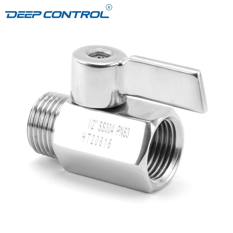 Liquid Cooling System Designs Data Center SS304 SS316 Stainless Steel Male Female BSPT NPT Thread Mini Ball Valve with SS Handle