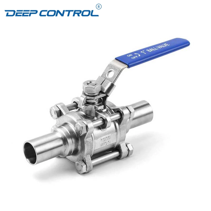 Data Center Liquid Cooling Water Hygienic Stainless Steel Encapsulated Seal FDA Pharmacy Butt-Weld 3 PCS Non-Retention Ball Valve