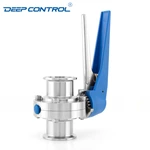 Cooling Water Energy Storage Sanitary Stainless Steel Tri-Clamp Butterfly Valve with Multi-Postion Gripper Handle