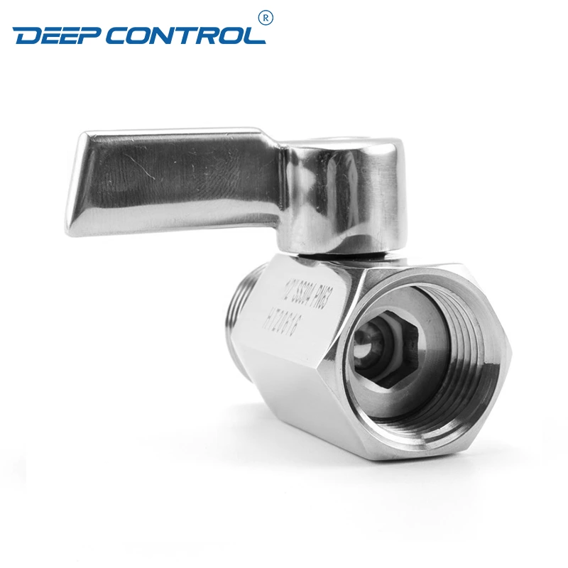 Liquid Cooling System Designs Data Center SS304 SS316 Stainless Steel Male Female BSPT NPT Thread Mini Ball Valve with SS Handle