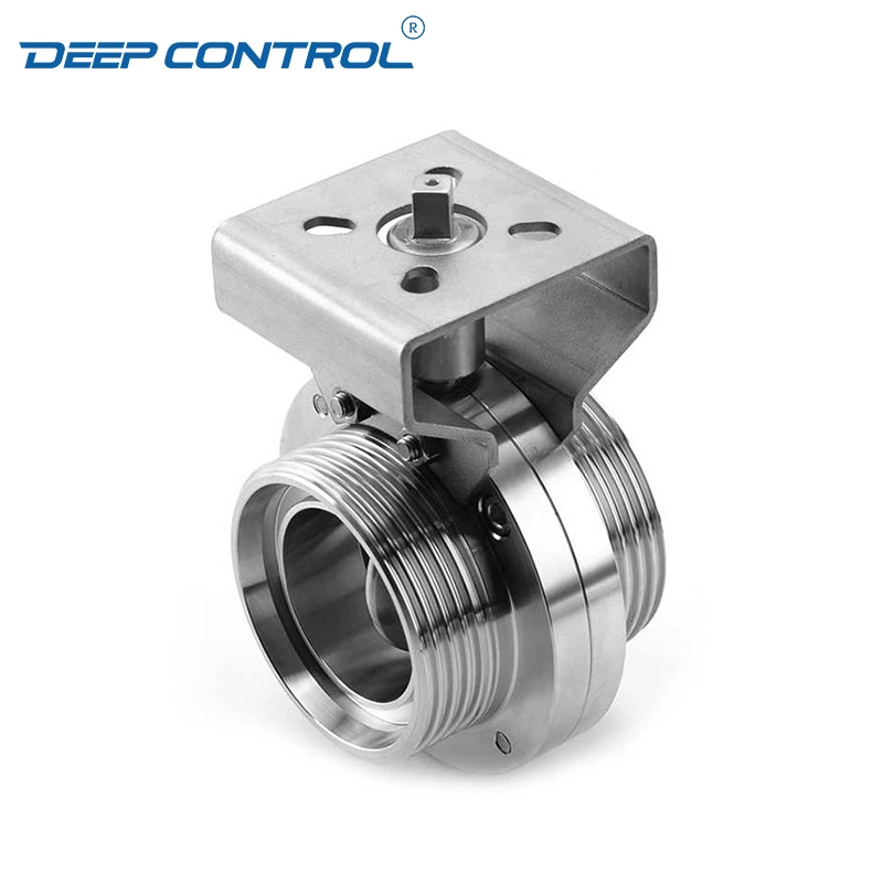 Liquid Cooling Solutions Energy Storage DIN Sanitary Stainless Steel Thread Butterfly Valve With Bracket