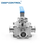 Sanitary Stainless Steel Water Cooling Liquid Data Center Encapsulated Clamped Four-Way Ball Valve