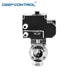 Data Center Chiller Prevent Leaks Sanitary Stainless Steel Welding Butterfly Valve With Electric Actuator