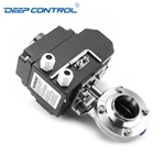 Data Center Chiller Prevent Leaks Sanitary Stainless Steel Welding Butterfly Valve With Electric Actuator