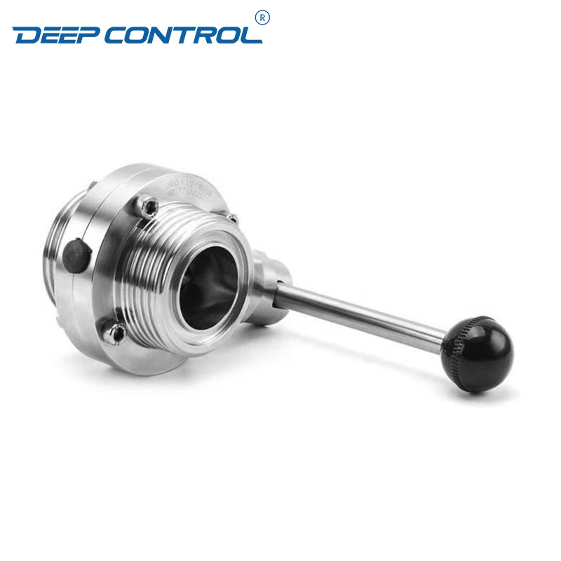 Data Center Chiller Sanitary Stainless Steel Thread Butterfly Valve with Pull Handle