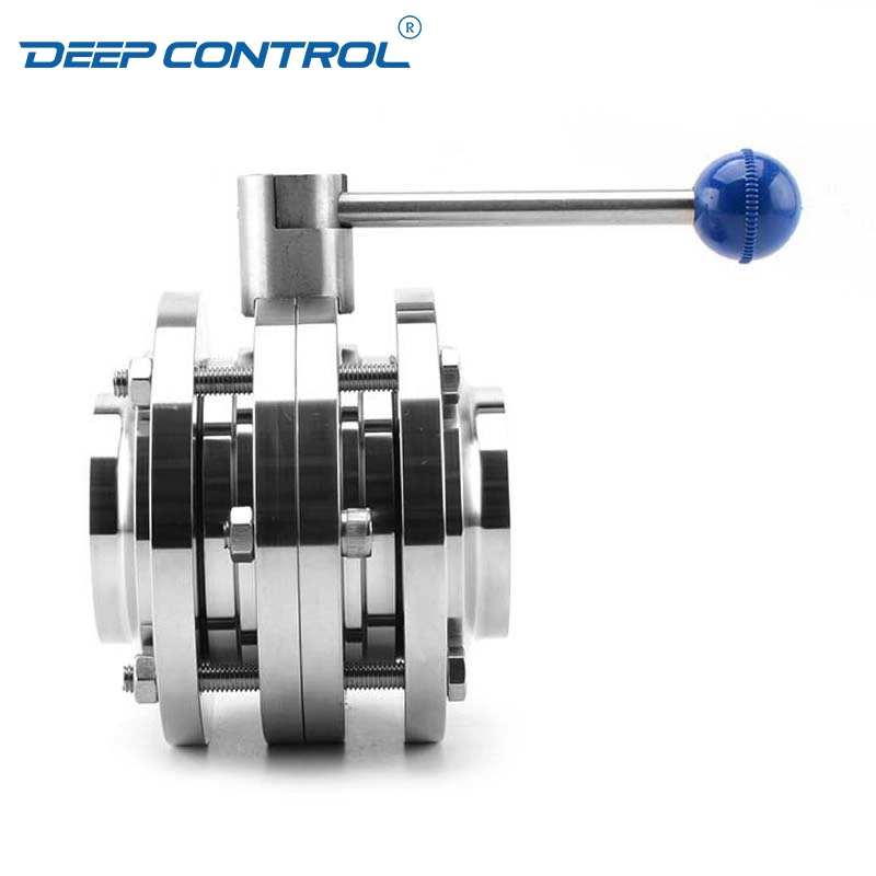 Liquid Water Cooling Data Center Hygienic Stainless Steel Three Piece Butterfly Valve