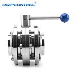 Liquid Water Cooling Data Center Hygienic Stainless Steel Three Piece Butterfly Valve