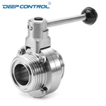 Data Center Chiller Sanitary Stainless Steel Thread Butterfly Valve with Pull Handle