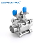 Liquid Cooling Water Leak Free Data Center Manual 3PC Hygienic SS304 SS316L Ball Valve