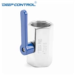 Leak Free Liquid Cooling Water DLC Stainless Steel BSPT NPT Female Thread Mini Ball Valve with Extended Handle