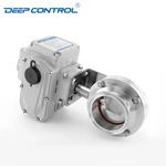 Data Center Cooling Water Sanitary Stainless Steel Electric Clamp Butterfly Valve