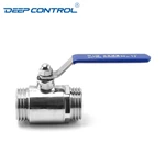 Hygienic Liquid Cooling Water Energy Storage Stainless Steel Food Male-Male Thread Ball Valve