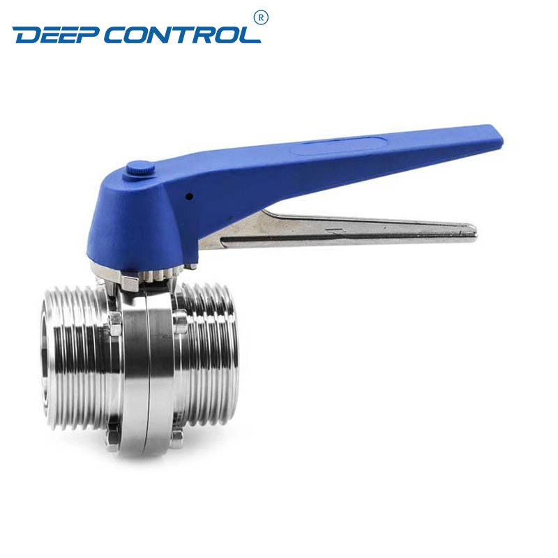 Liquid Cooling Water Data Center Hygienic Stainless Steel Thread Butterfly Valve With Plastic Handle