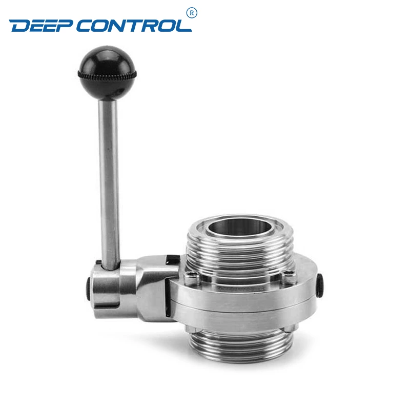 Data Center Chiller Sanitary Stainless Steel Thread Butterfly Valve with Pull Handle