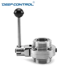 Data Center Chiller Sanitary Stainless Steel Thread Butterfly Valve with Pull Handle