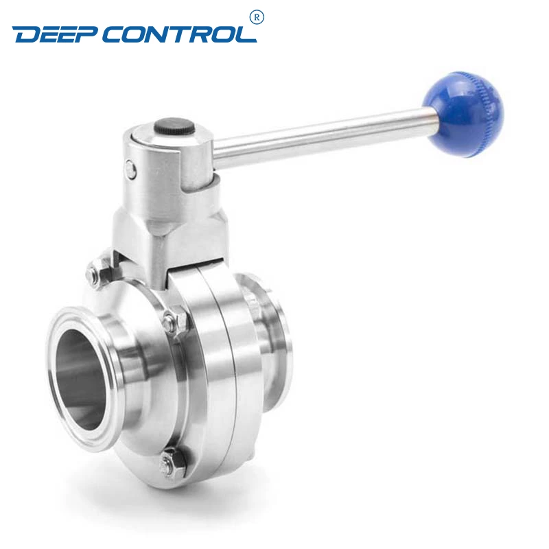 Liquid Cooling Water Design Data Center Hygienic Stainless Steel Tri-Clamp Butterfly Valve With Pull Handle