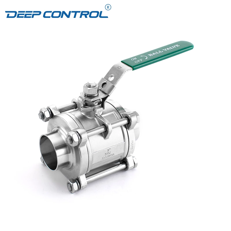 Energy Storage Water Data Cooling Water Hygienic Stainless Steel 3PC Butt Weld Ball Valve