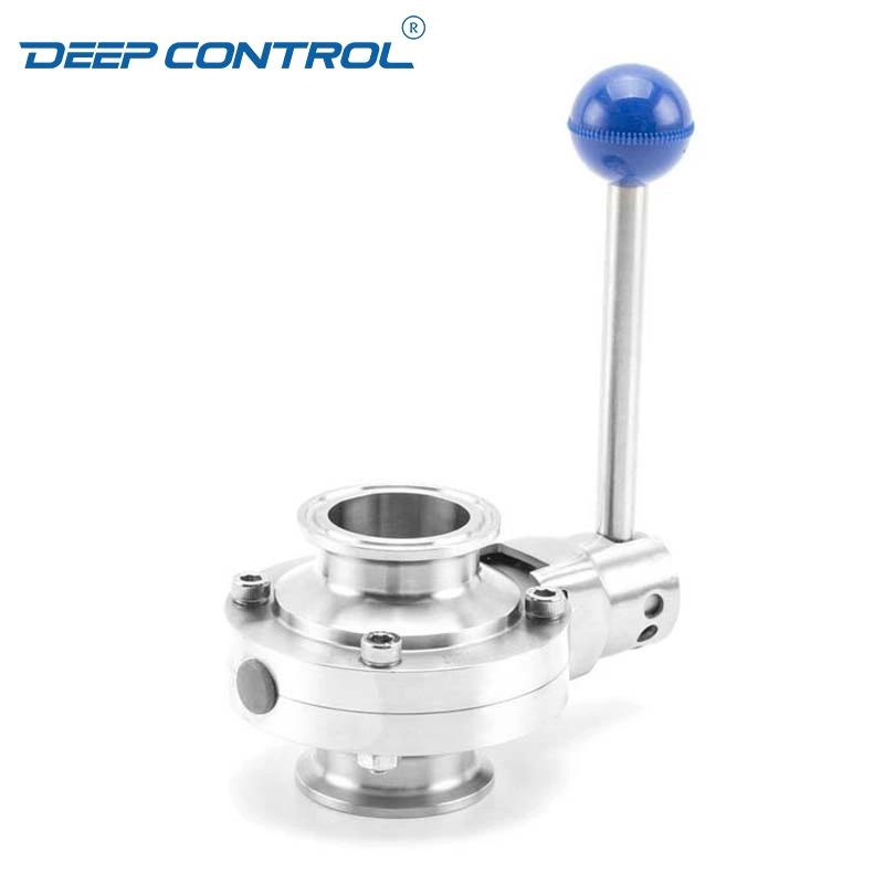 Liquid Cooling Water Design Data Center Hygienic Stainless Steel Tri-Clamp Butterfly Valve With Pull Handle