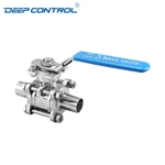 Data Center Liquid Cooling Water Sanitary 3PC Weld Encapsulated Seal High Platform ISO5211 Pad Ball Valve
