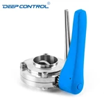 Coolant Distribution Units Data Center Sanitary Stainless Steel Welding Butterfly Valve With Plastic Handle