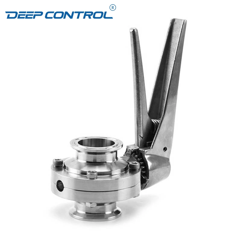 Energy Storage Water cooling Sanitary Tri-Clamp Butterfly Valve with 12 Positions Stainless Steel Gripper Handle