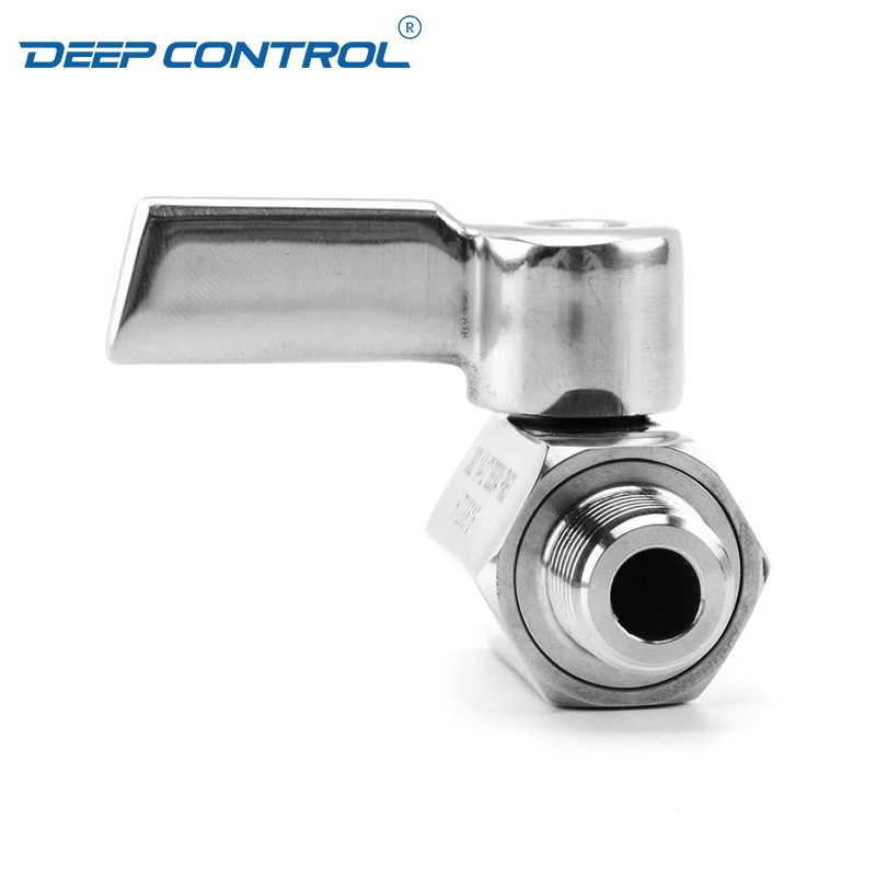 Water Cooling Liquid Data Center SS304 SS316 SS Handle NPT BSPT Thread Male Hose Rubber Adapter Stainless Steel Mini Ball Valve