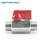 Liquid Cooling Water Prevent Leaks Stainless Steel SS304 SS316 PN63 NPT BSPT Thread Male Male Mini Ball Valve