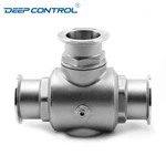 Liquid Cooling System Designs Sanitary Stainless Steel Auto Three Way Clamped Fixed Ball Valve