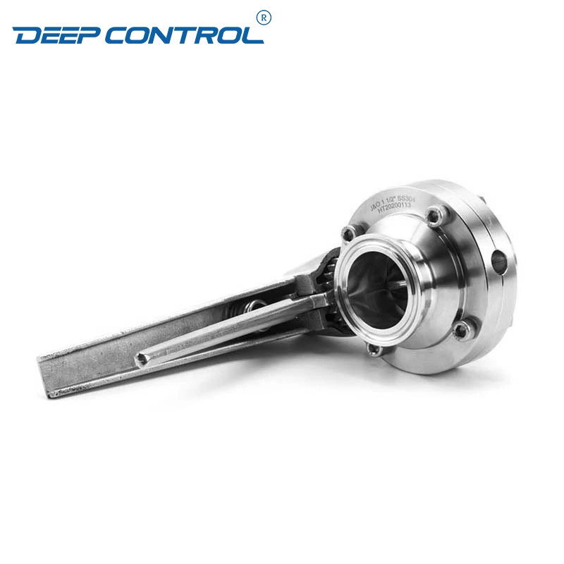 Energy Storage Water cooling Sanitary Tri-Clamp Butterfly Valve with 12 Positions Stainless Steel Gripper Handle