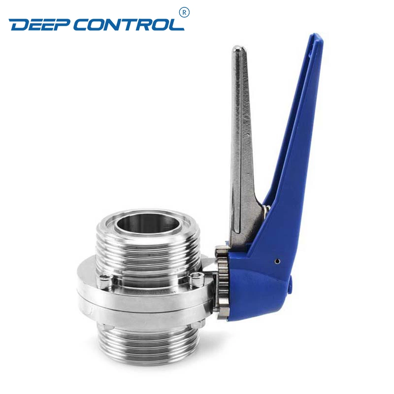 Liquid Cooling Water Data Center Hygienic Stainless Steel Thread Butterfly Valve With Plastic Handle