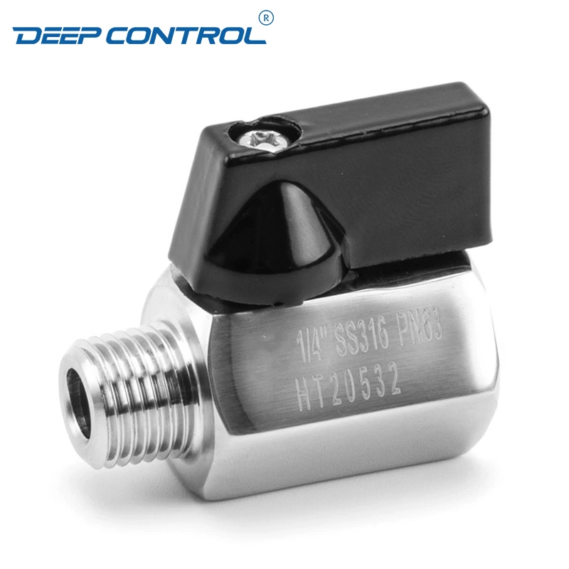 Data Center Cooling Water Leak Proof Connection Stainless Steel Male Female Thread BSPT NPT Mini Ball Valve
