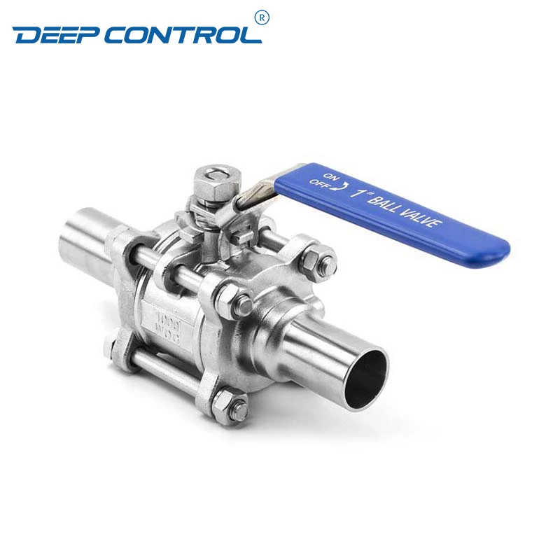 Data Center Liquid Cooling Water Hygienic Stainless Steel Encapsulated Seal FDA Pharmacy Butt-Weld 3 PCS Non-Retention Ball Valve