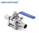 Data Center Liquid Cooling Water Hygienic Stainless Steel Encapsulated Seal FDA Pharmacy Butt-Weld 3 PCS Non-Retention Ball Valve
